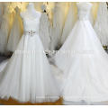 Robe de mariée plissée en cristal sans bretelles de haute qualité Robe de mariée en chocolat blanc / ivoire / Champagne
